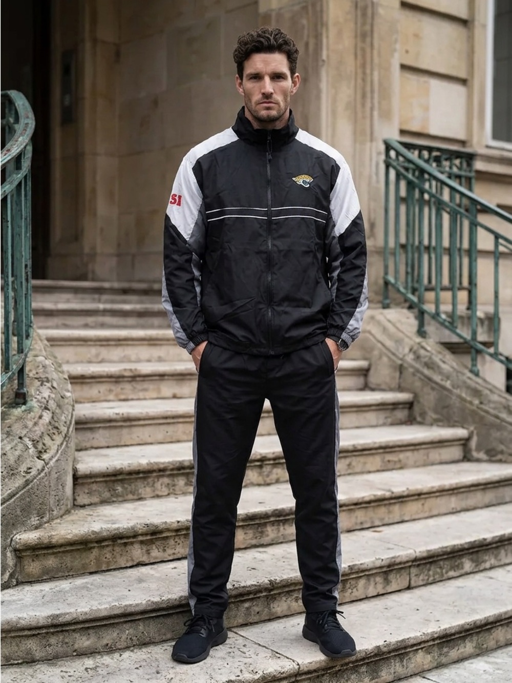 Dunbrooke Black and Gray Windbreaker Jacket